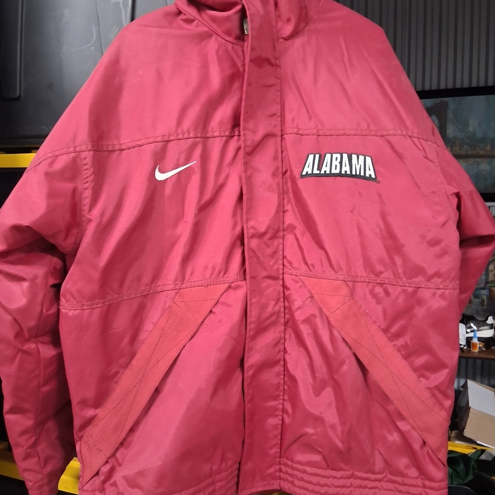 Nike Men's Red Alabama CRIMSON TIDE Jacket SZ LARGE QUILTED WATERPROOF